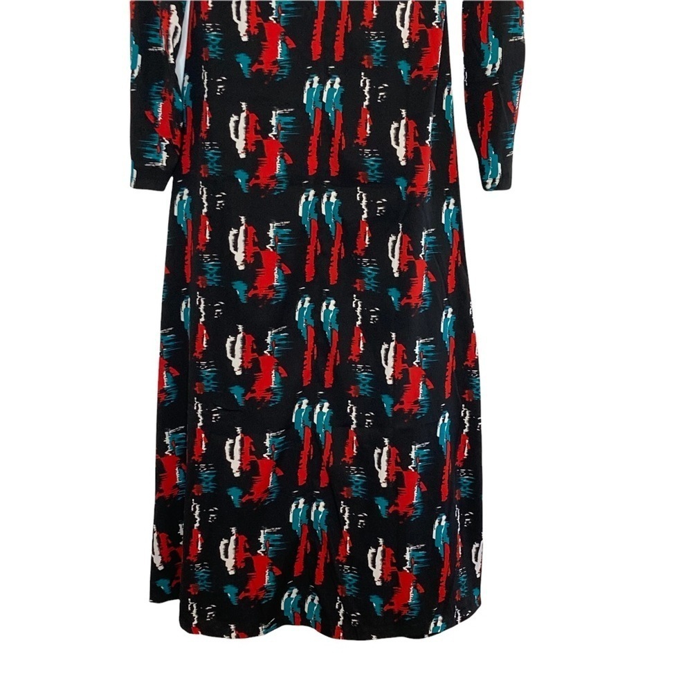 W118 by Walter Baker Black Raquel Patterned Maxi Dress Sz M - Picture 7 of 15